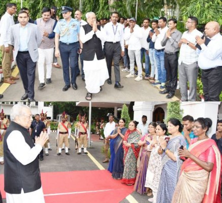 निवर्तमान राज्यपाल विश्वभूषण हरिचंदन को दी गई भावभीनी विदाई