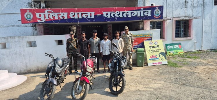 मोटर सायकल चोरी के मामले में जशपुर पुलिस का 48 घंटों में खुलासा