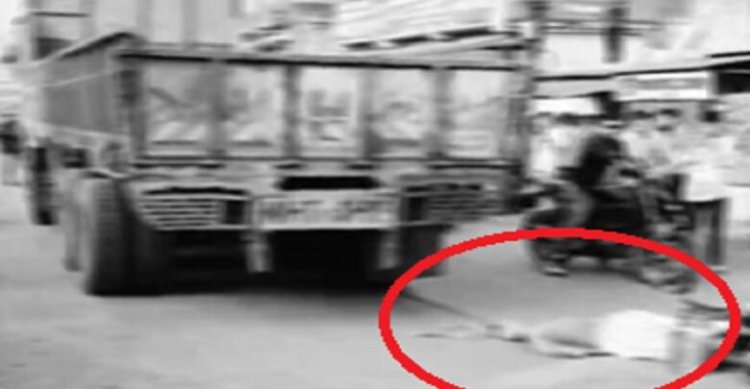 भीषण सड़क हादसा, ट्रक की चपेट में आने से बाइक सवार की मौके पर ही मौत, आक्रोशित लोगों ने किया चक्कजाम