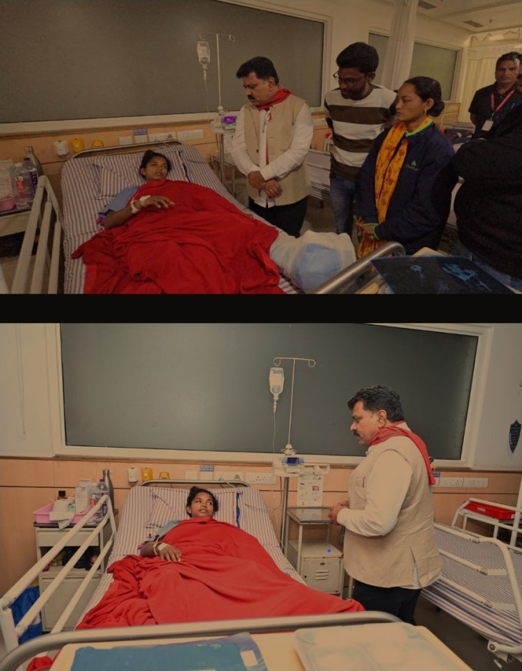 उपमुख्यमंत्री श्री विजय शर्मा हॉस्पिटल पहुंचकर महिला कांन्सटेबल के स्वास्थ्य की जानकारी ली