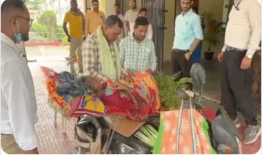छत्तीसगढ़ में खाट पर स्वास्थ्य सिस्टम! कैंसर पीड़ित पत्नी को खाट पर बांधकर अस्पताल पहुंचा पति