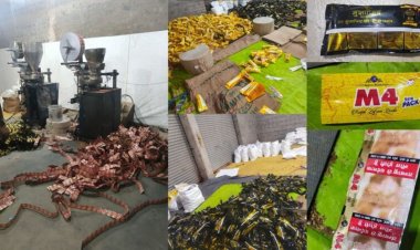 अवैध गुटखा फैक्टरी में पुलिस ने मारा छापा, भारी मात्रा में गुटखा और जर्दा जब्त