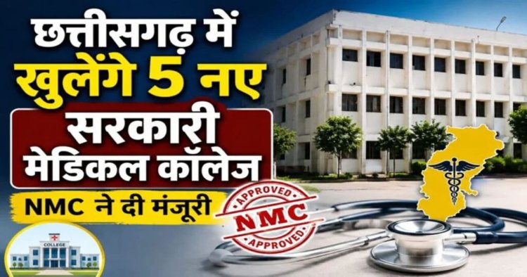 CG BREAKING : छत्तीसगढ़ को मिले 5 नए शासकीय मेडिकल कॉलेजों की सौगात, 250 सीटों को मिली स्वीकृति